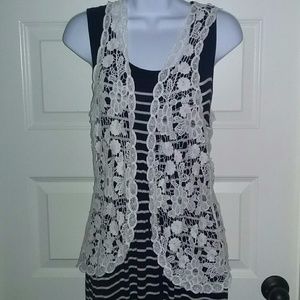 White Lace Vest Medium